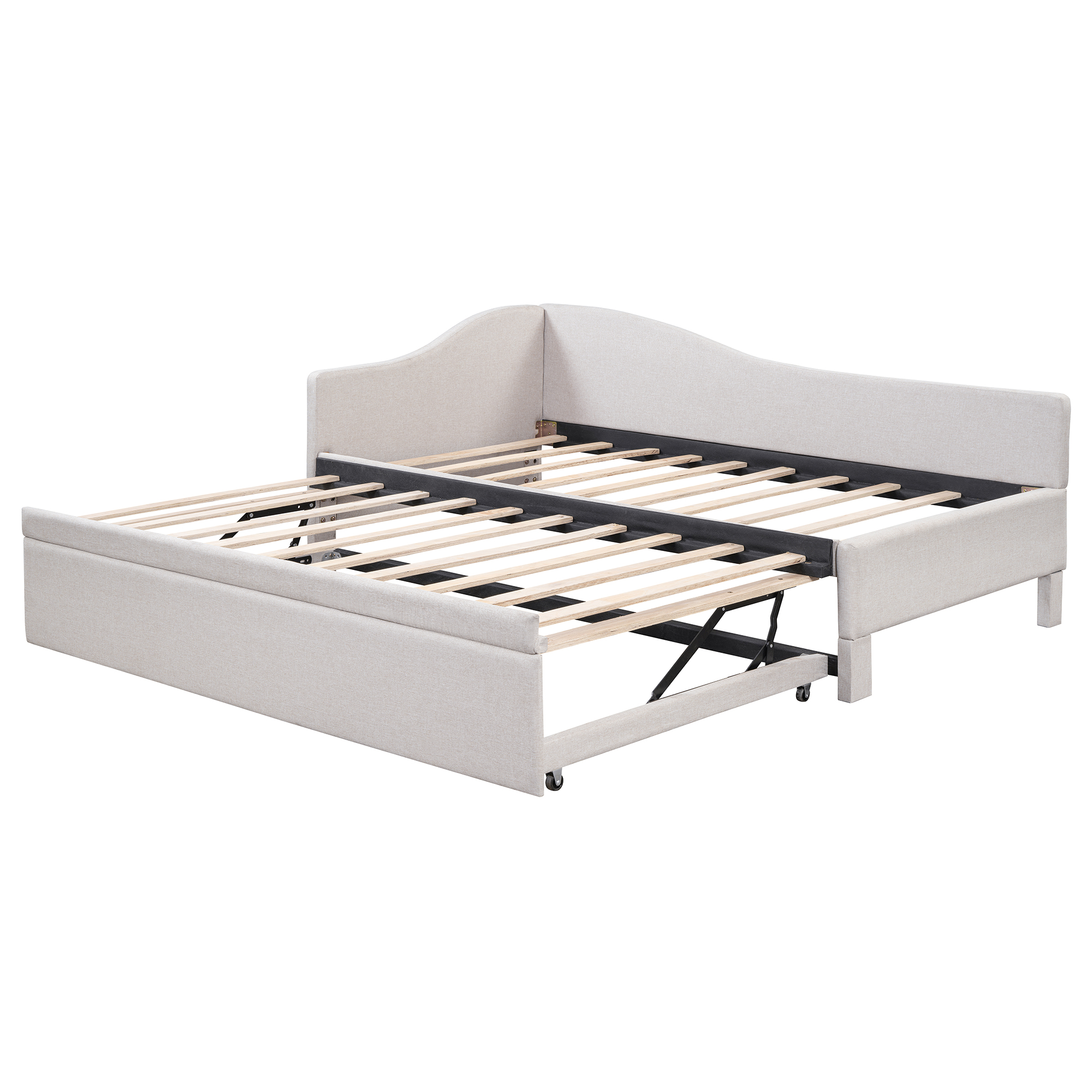 Twin Size Upholstered L-Shaped Daybed with Pop Up Trundle 6 Twin Size Upholstered L-Shaped Daybed with Pop Up Trundle