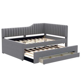 Upholstered Full Size Daybed with Trundle and Three Drawers 34 Upholstered Full Size Daybed with Trundle and Three Drawers