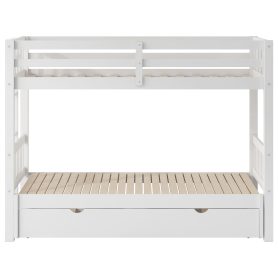 Wooden Twin over Pull-out Bunk Bed with Trundle