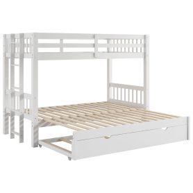 Wooden Twin over Pull-out Bunk Bed with Trundle
