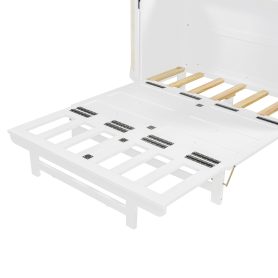 Full Murphy Bed with Hidden Storage & Modern Woven Design