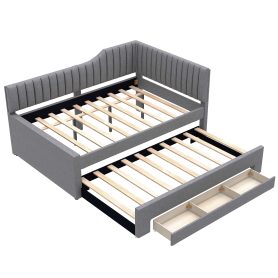 Upholstered Full Size Daybed with Trundle and Three Drawers 32 Upholstered Full Size Daybed with Trundle and Three Drawers