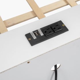 Twin XL over Queen Bunk Bed with Storage Cabinets and USB Ports