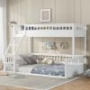Wooden Twin XL over Queen Bunk Bed with Ladder and Guardrails 1 Wooden Twin XL over Queen Bunk Bed with Ladder and Guardrails