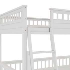 Full Xl Over Queen Bunk Bed With Ladder And Guardrails