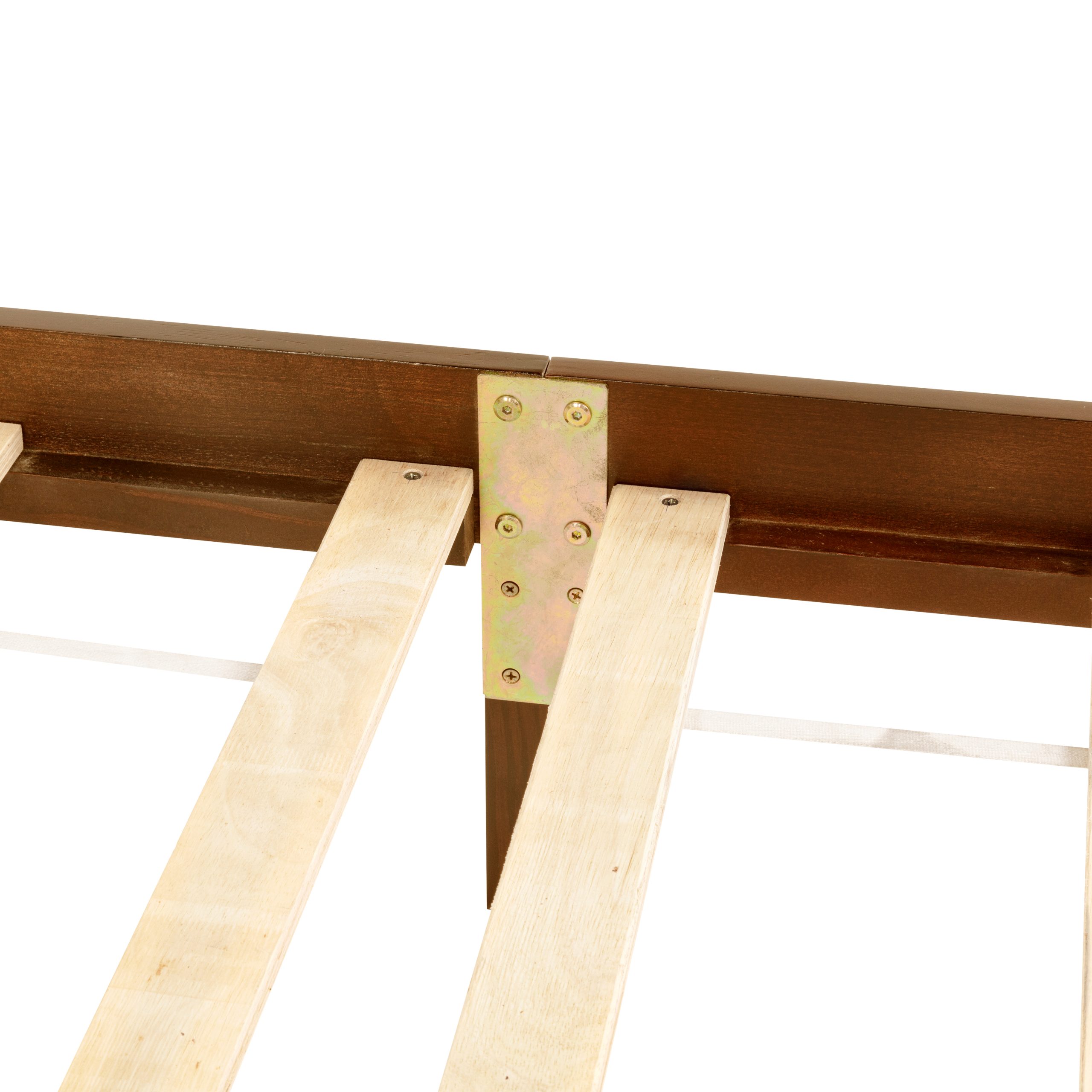 Queen Pine Wooden Bed With Rattan Headboard And Footboard, With Central Enhanced Bed Platform 6 Queen Pine Wooden Bed With Rattan Headboard And Footboard, With Central Enhanced Bed Platform