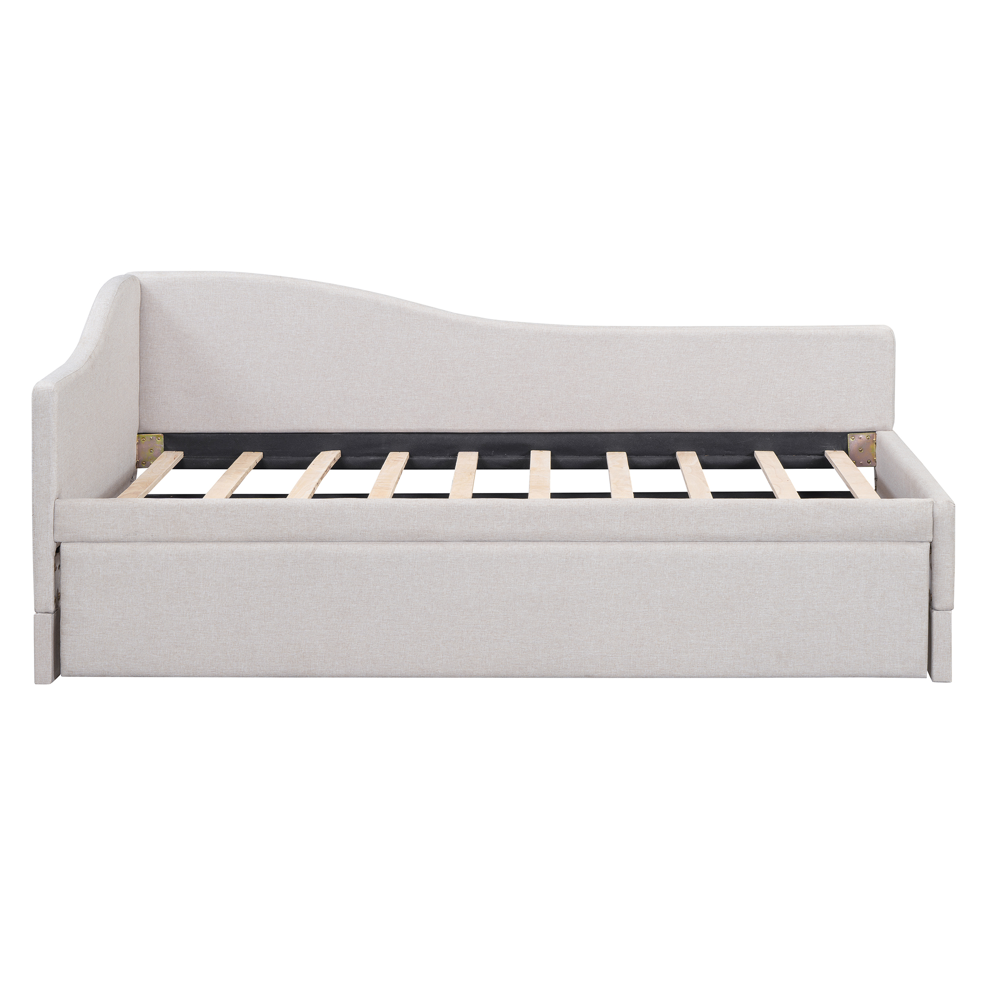 Twin Size Upholstered L-Shaped Daybed with Pop Up Trundle 7 Twin Size Upholstered L-Shaped Daybed with Pop Up Trundle