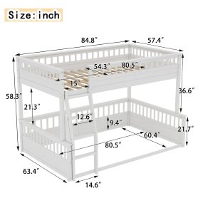 Full Xl Over Queen Bunk Bed With Ladder And Guardrails