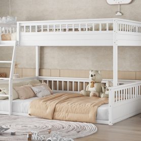 Full Xl Over Queen Bunk Bed With Ladder And Guardrails