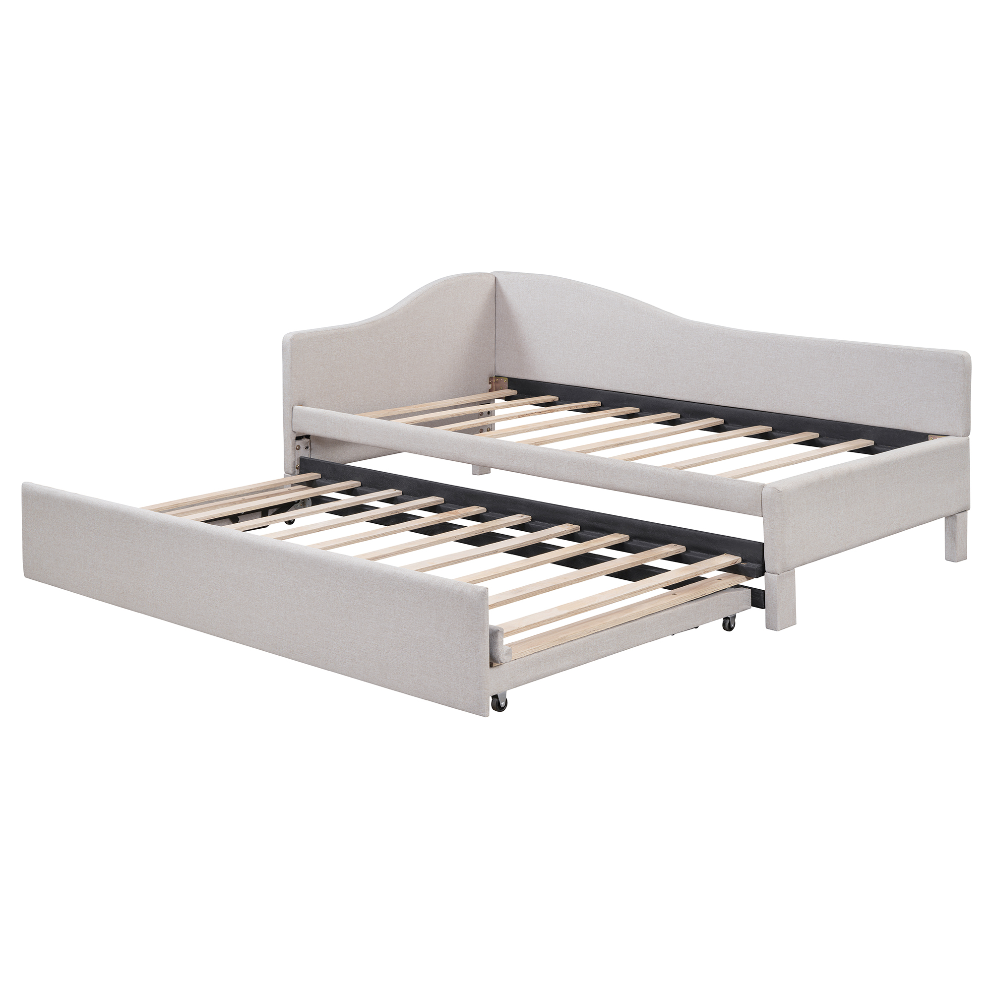 Twin Size Upholstered L-Shaped Daybed with Pop Up Trundle 8 Twin Size Upholstered L-Shaped Daybed with Pop Up Trundle