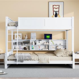 Full XL over Queen Bunk Bed with Storage Cabinets and USB Ports 25 Full XL over Queen Bunk Bed with Storage Cabinets and USB Ports