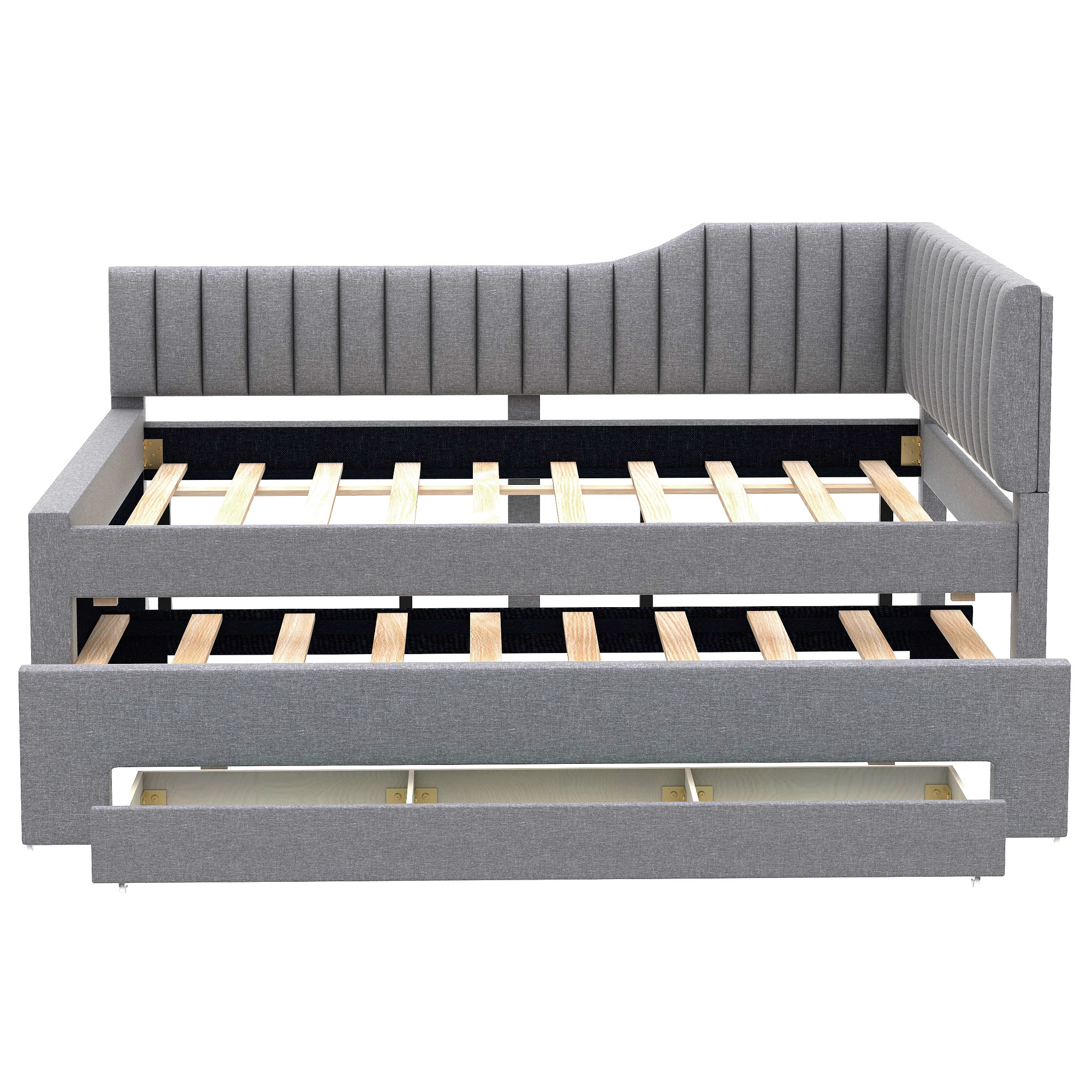 Upholstered Full Size Daybed with Trundle and Three Drawers 20 Upholstered Full Size Daybed with Trundle and Three Drawers