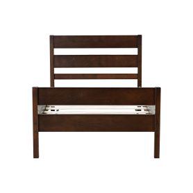 Rubber Wood Twin Bed With Headboard And Footboard