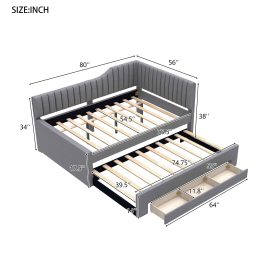 Upholstered Full Size Daybed with Trundle and Three Drawers 23 Upholstered Full Size Daybed with Trundle and Three Drawers