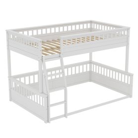 Full Xl Over Queen Bunk Bed With Ladder And Guardrails