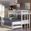 Wooden Twin over Pull-out Bunk Bed with Trundle 2 Wooden Twin over Pull-out Bunk Bed with Trundle