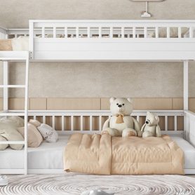 Full Xl Over Queen Bunk Bed With Ladder And Guardrails