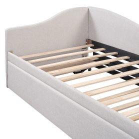 Twin Size Upholstered L-Shaped Daybed with Pop Up Trundle 35 Twin Size Upholstered L-Shaped Daybed with Pop Up Trundle