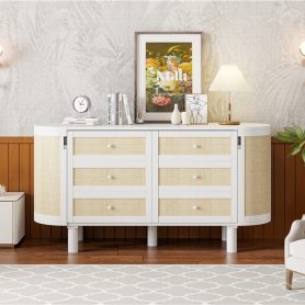 Full Murphy Bed with Hidden Storage & Modern Woven Design