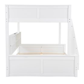 Full XL over Queen Bunk Bed with Storage Cabinets and USB Ports 36 Full XL over Queen Bunk Bed with Storage Cabinets and USB Ports