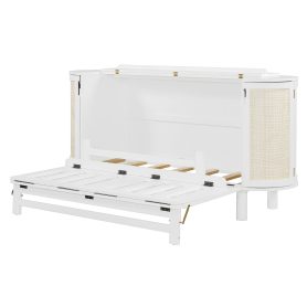 Queen Murphy Bed With Hidden Storage & Modern Woven Design