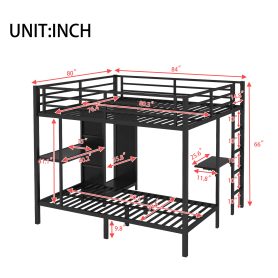 Metal King over Twin XL Size Bunk Bed Frame with Built-in Wardrobe 19 Metal King over Twin XL Size Bunk Bed Frame with Built-in Wardrobe