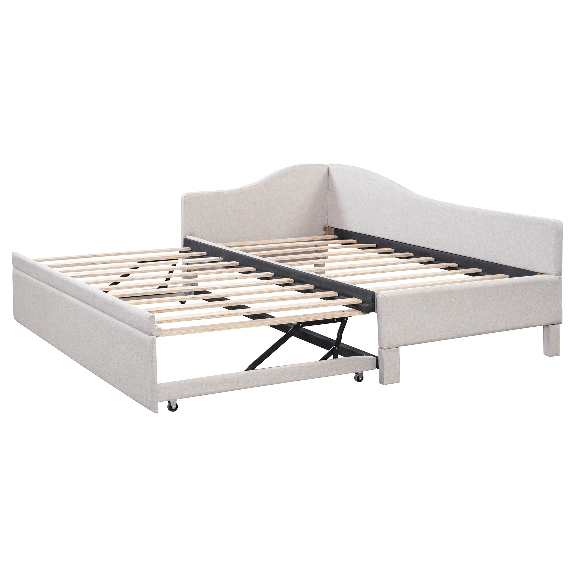 Twin Size Upholstered L-Shaped Daybed with Pop Up Trundle 11 Twin Size Upholstered L-Shaped Daybed with Pop Up Trundle