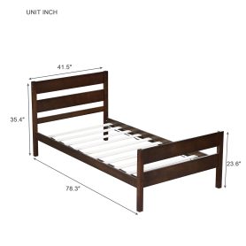 Rubber Wood Twin Bed With Headboard And Footboard