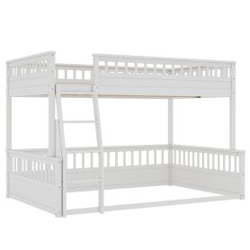 Full Xl Over Queen Bunk Bed With Ladder And Guardrails