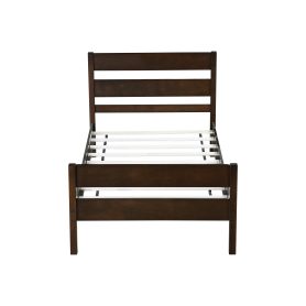 Rubber Wood Twin Bed With Headboard And Footboard