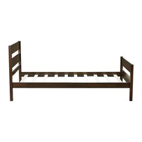 Rubber Wood Twin Bed With Headboard And Footboard
