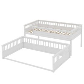 Full Xl Over Queen Bunk Bed With Ladder And Guardrails