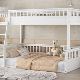 Full Xl Over Queen Bunk Bed With Ladder And Guardrails