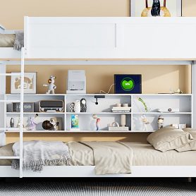 Full XL over Queen Bunk Bed with Storage Cabinets and USB Ports 26 Full XL over Queen Bunk Bed with Storage Cabinets and USB Ports