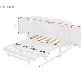 Full Murphy Bed with Hidden Storage & Modern Woven Design