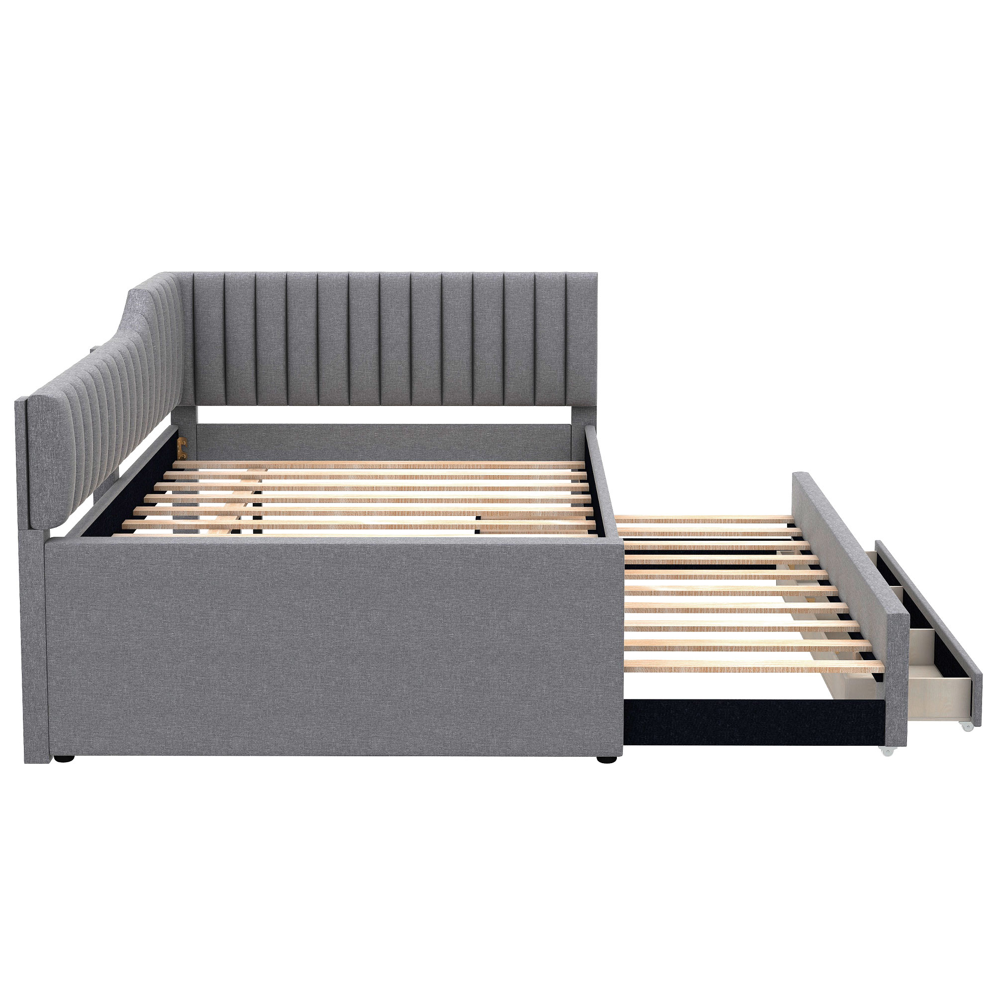 Upholstered Full Size Daybed with Trundle and Three Drawers 16 Upholstered Full Size Daybed with Trundle and Three Drawers