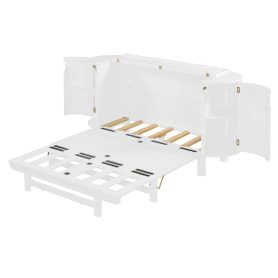 Full Murphy Bed with Hidden Storage & Modern Woven Design