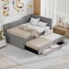 Upholstered Full Size Daybed with Trundle and Three Drawers 1 Upholstered Full Size Daybed with Trundle and Three Drawers