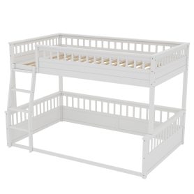 Full Xl Over Queen Bunk Bed With Ladder And Guardrails