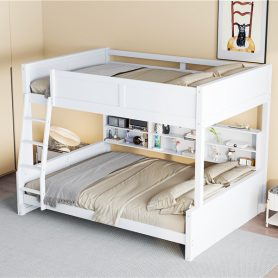 Full XL over Queen Bunk Bed with Storage Cabinets and USB Ports 23 Full XL over Queen Bunk Bed with Storage Cabinets and USB Ports
