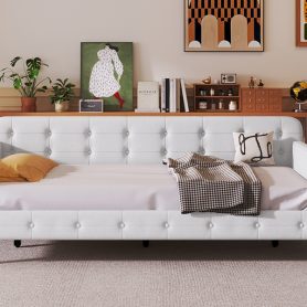 Twin Size Upholstered Daybed with 4 Support Legs