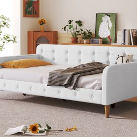Twin Size Upholstered Daybed with 4 Support Legs