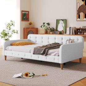 Twin Size Upholstered Daybed with 4 Support Legs