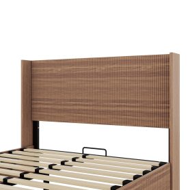 Wooden Platform Bed Frame With Lift Storage