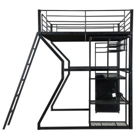 Full Size Metal Gaming Loft Bed with Built-in Work Station, Open Wardrobe, LED and Multiple Storage 41 Full Size Metal Gaming Loft Bed with Built-in Work Station, Open Wardrobe, LED and Multiple Storage