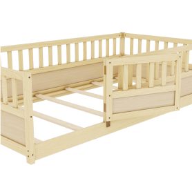 Twin Size DayBed, Integral Construction With Super High Security Barrier, Door