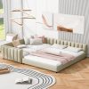 Queen Size & Twin XL Size Upholstered Platform Bed, Mother & Child Bed, PU Leather 1 Queen Size & Twin XL Size Upholstered Platform Bed, Mother & Child Bed, PU Leather