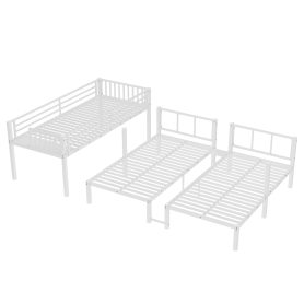 Metal Twin XL over Twin & Twin Bunk Bed  Triple Bunk Bed