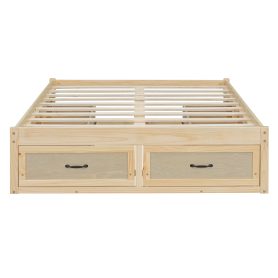 Full Size Platform Bed with 6 Storage Drawers