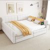Queen Size Upholstered Platform Bed with USB and 2 Drawers 2 Queen Size Upholstered Platform Bed with USB and 2 Drawers